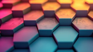 buntes sechseckiges Design