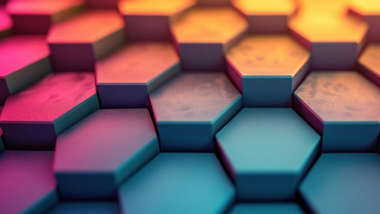 buntes sechseckiges Design